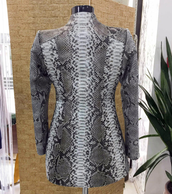 Genuine Python Leather Natural White Snake Skin Exotic Coat