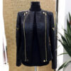 Women's Genuine Python Leather Black Snake Skin Exotic Jacket