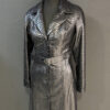 Genuine Python Leather Belted Black Exotic Snake Skin Long Overcoat
