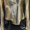 Genuine Python Leather Women's Golden Yellow Black Motorcycle Biker Jacket