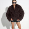 Brown Luxurious Mongolian Lamb Fur Jacket | Curly Sheepskin Shaggy Natural Tibetan Winter Coat