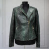 Green Python Biker Jacket