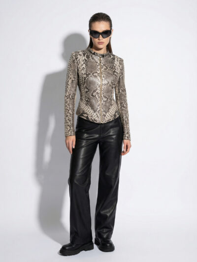 Beige Python Jacket
