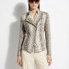 146 Natural White Python Biker Jacket