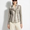 Genuine Python Leather Real Exotic Snake Skin Natural White Biker Jacket