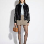 Pony Hair Genuine Python Leather Black Bomber Jacket