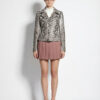 152 Natural White Python Zip Biker Jacket