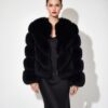 Black Fox Fur Coat: Women's Luxury Handmade Jacket