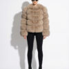 Beige Fox Fur Coat: Women's Luxury Handmade Jacket