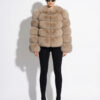 Beige Fox Fur Coat: Women's Luxury Handmade Jacket
