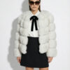 White Fox Fur Coat: Women's Luxury Handmade Jacket