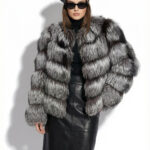Silver Fox Fur Coat: Women's Luxury Handmade Jacket