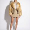 Golden Island Fox Fur Coat: Women's Luxury Handmade Jacket