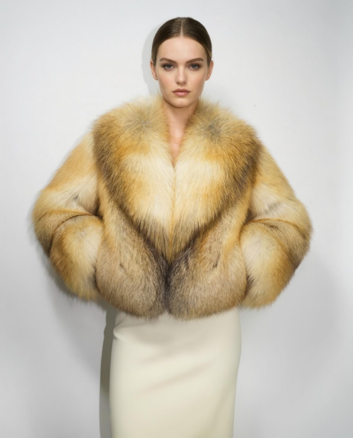 Golden Island Fox Fur Jacket