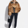 Gold Cross Fox Fur Coat: Women's Handmade Luxury Jacket
