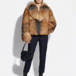 Gold Cross Fox Fur Coat: Women's Handmade Luxury Jacket