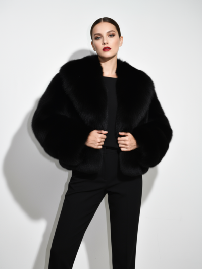 Black Fox Fur Coat: Women's Luxury Jacket