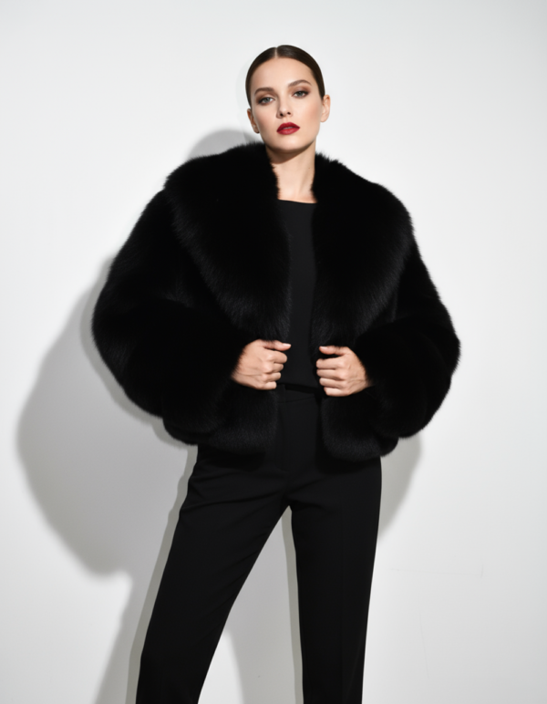 Black Fox Fur Coat: Women's Luxury Jacket