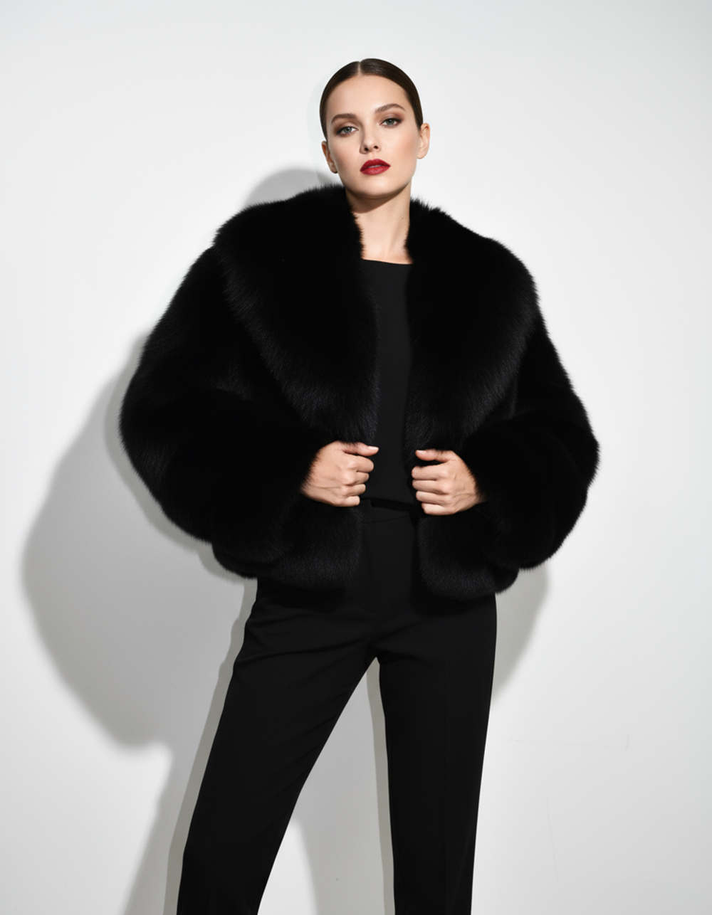 Black Fox Fur Coat: Women's Luxury Jacket