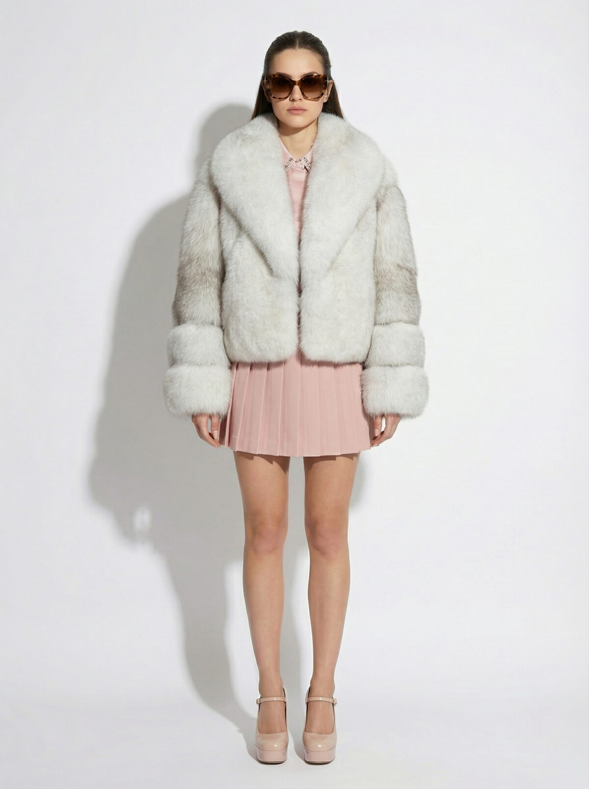 White Fox Fur Coat: Women's Luxury Jacket