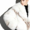 White Amber Fox Fur Coat: Women's Luxury Handmade Jacket