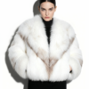 White Amber Fox Fur Coat: Women's Luxury Handmade Jacket