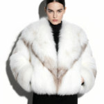 White Amber Fox Fur Coat: Women's Luxury Handmade Jacket