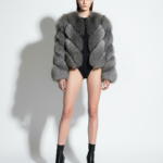 Handmade Grey Frost Fox Fur Coat: Women's Luxury Jacket