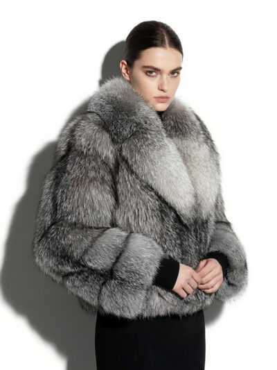Grey Frost Fox Fur Jacket