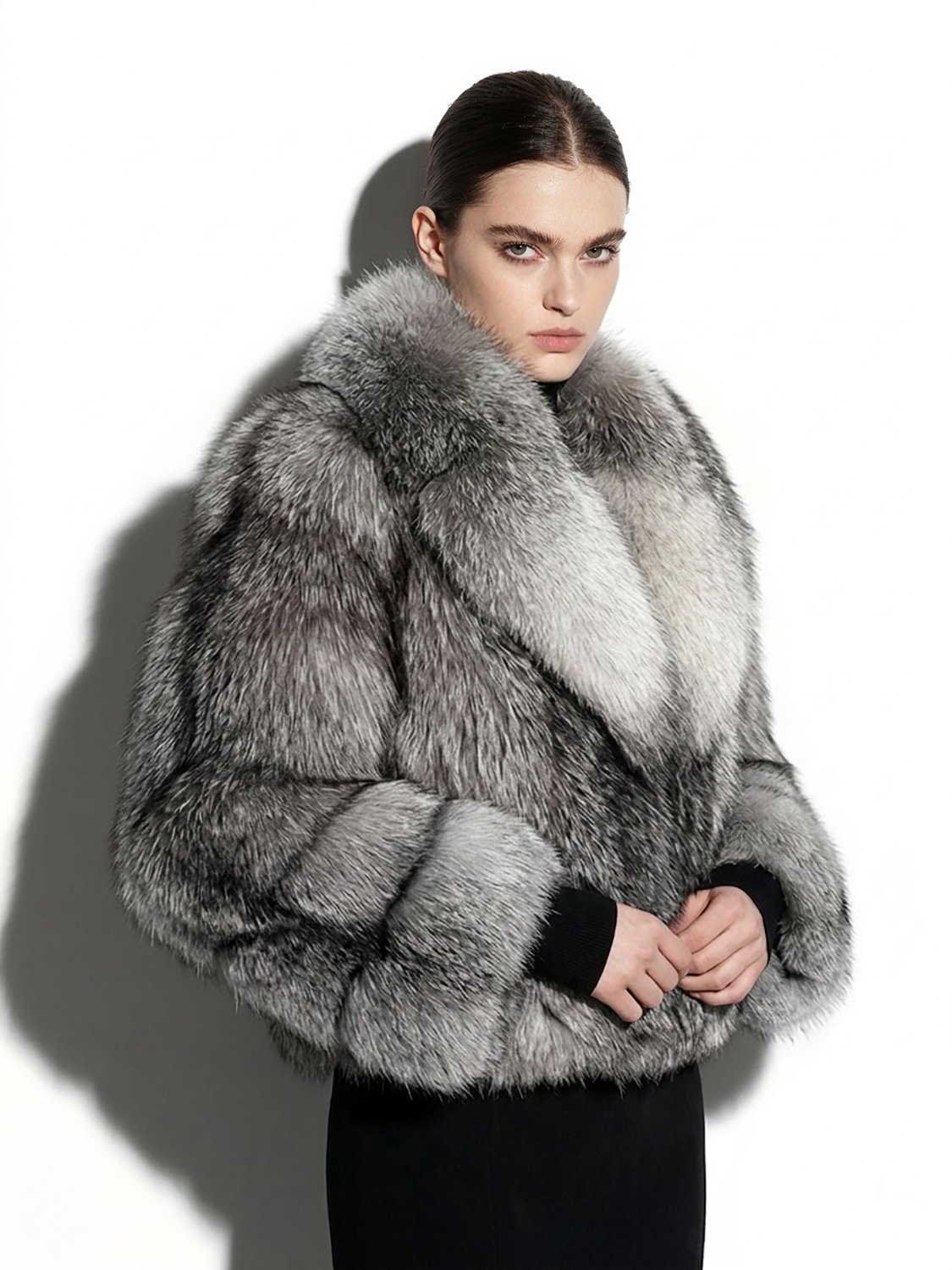 Grey Frost Fox Fur Jacket 1 +parent_title+
