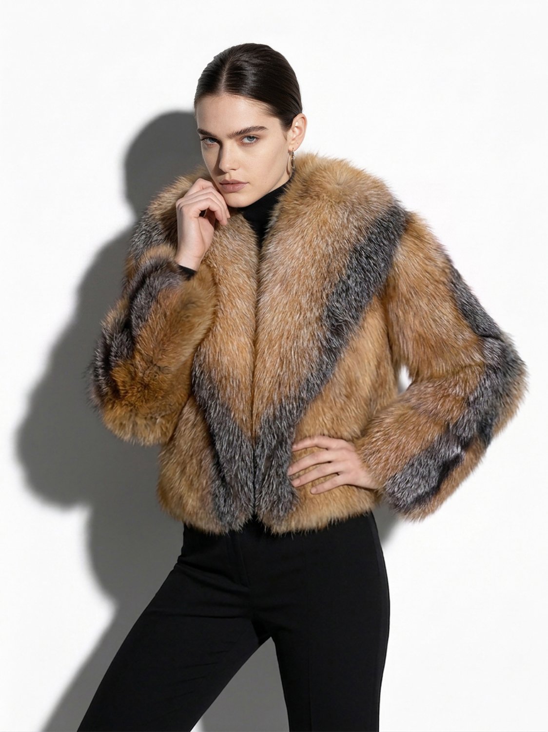 Gold Cross Fox Fur Jacket 1 Gold Cross Fox Fur Jacket