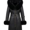 Fox Fur Hooded Shearling Overcoat – Belted