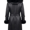 Fox Fur Hooded Shearling Overcoat – Belted