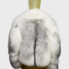Arctic Marble Fox Fur Shadow White Coat: Women's Luxury Handmade Jacket