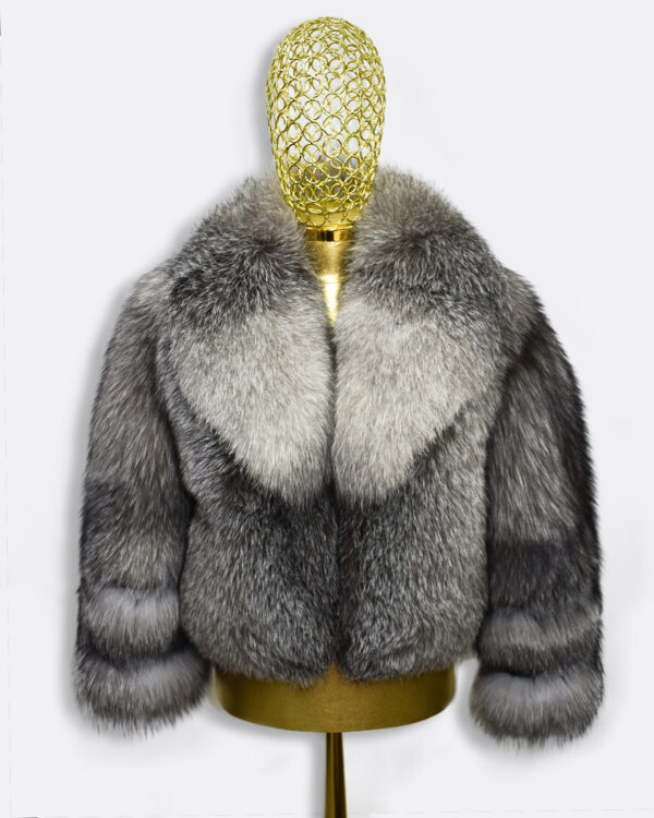 Grey Frost Fox Fur Coat: Women's Luxury Jacket