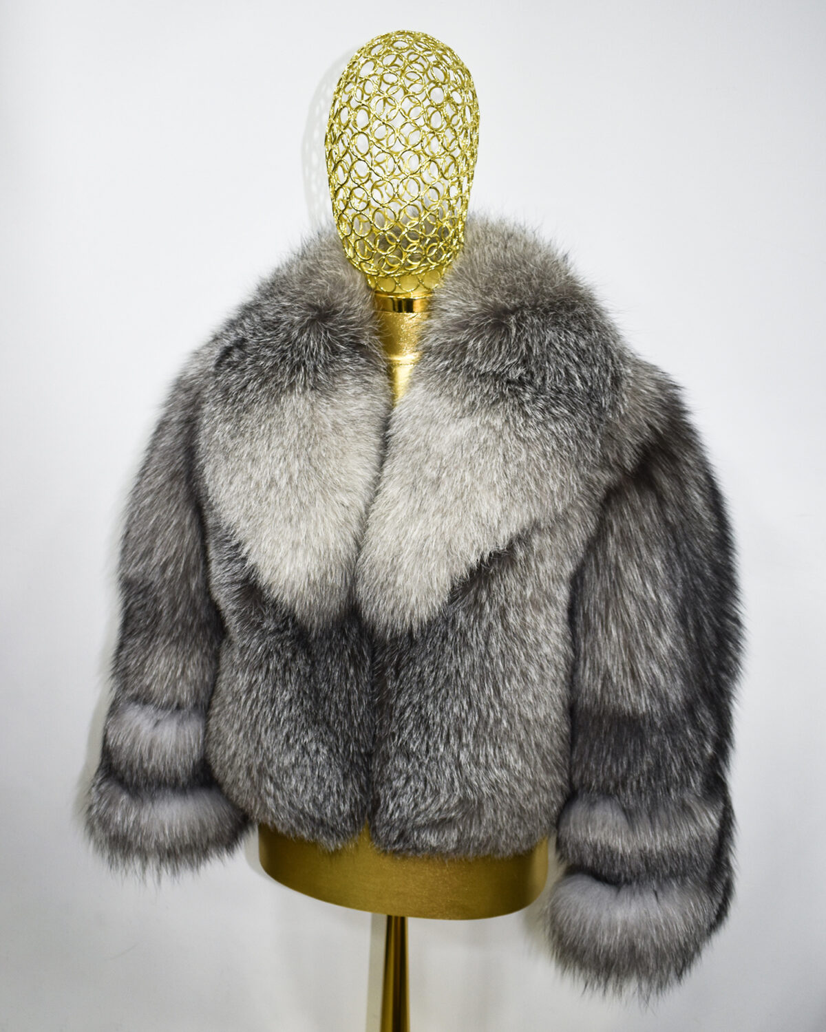 Grey Frost Fox Fur Coat: Women's Luxury Jacket