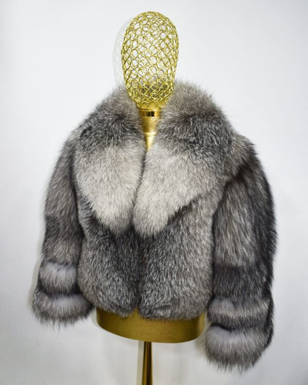 Grey Frost Fox Fur Coat: Women's Luxury Jacket