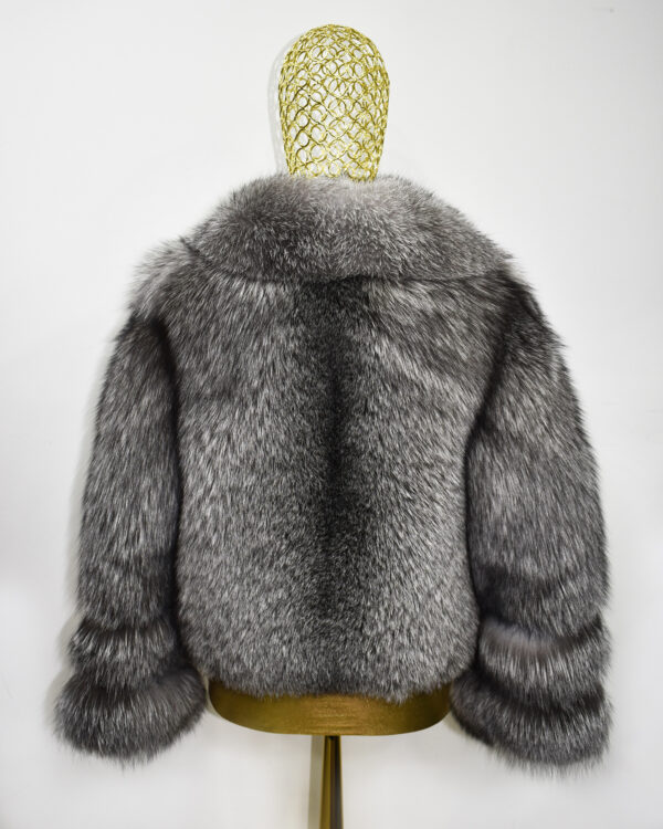 Grey Frost Fox Fur Coat: Women's Luxury Jacket