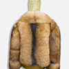 Gold Cross Fox Fur Coat: Women's Handmade Luxury Jacket