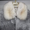 Handmade Genuine Shearling Fur Coat with Fox Fur Collar