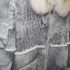 Handmade Genuine Shearling Fur Coat with Fox Fur Collar