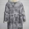 Handmade Genuine Shearling Fur Coat with Fox Fur Collar