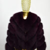 Bordeaux Fox Fur Coat: Women's Burgundy Luxury Handmade Jacket
