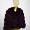 Bordeaux Fox Fur Coat: Women's Burgundy Luxury Handmade Jacket