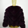 Bordeaux Fox Fur Coat: Women's Burgundy Luxury Handmade Jacket