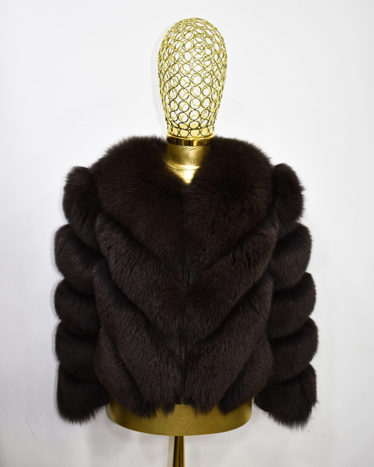 Brown Fox Fur Coat: Women's Luxury Handmade Jacket