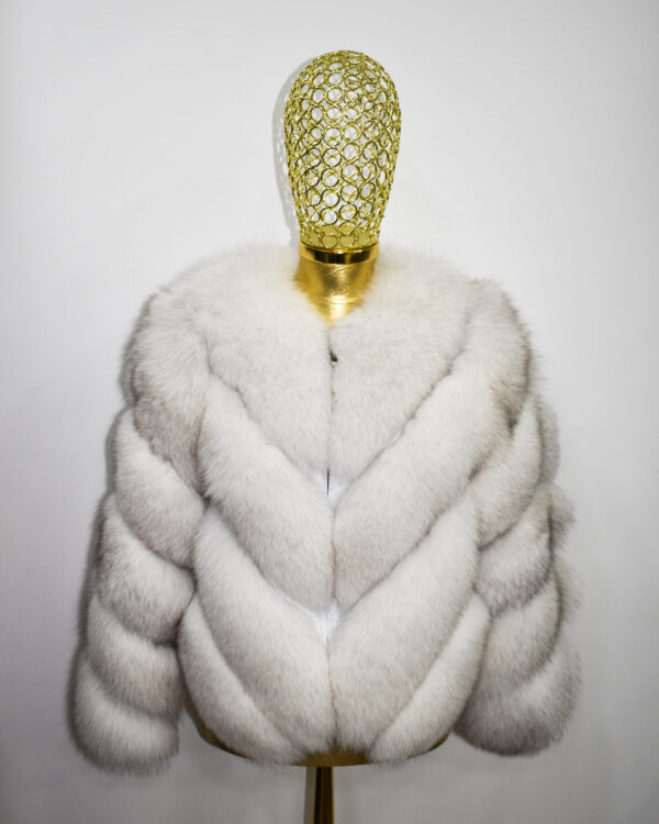 White Fox Fur Coat: Women's Luxury Handmade Jacket