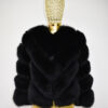 Black Fox Fur Coat: Women's Luxury Handmade Jacket