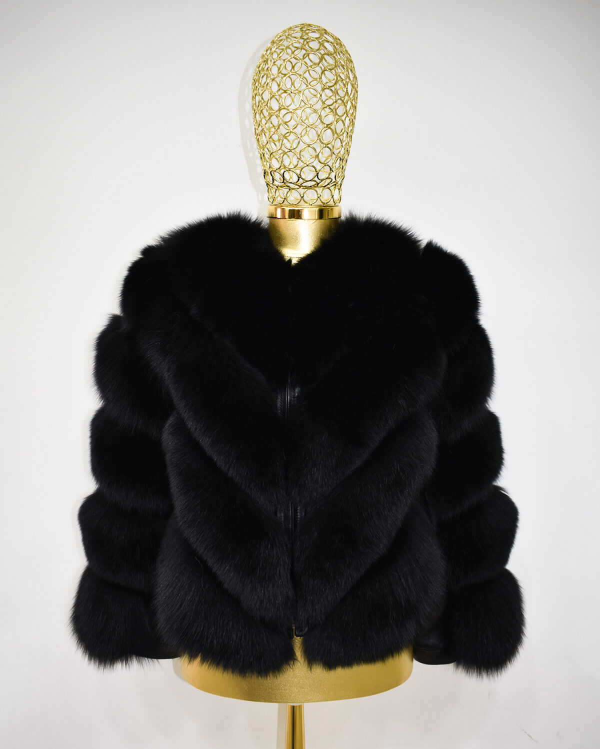 Black Fox Fur Coat: Women's Luxury Handmade Jacket