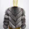 Handmade Grey Frost Fox Fur Coat: Women's Luxury Jacket